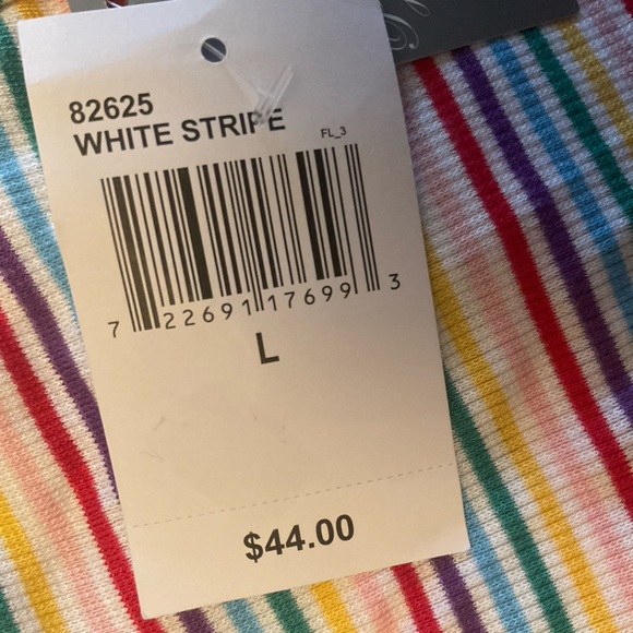 PJ Couture Women’s Rainbow Striped Sleepwear Set Size Large New With Tags - Picture 14 of 16